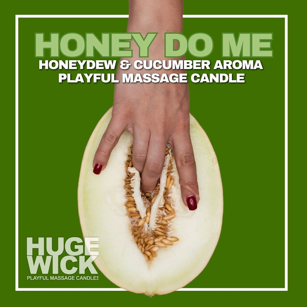 Honey Do Me ad: hand resting on a halved Honey Do Melon